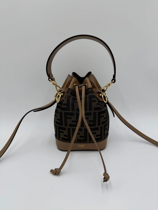 Fendi-Secchiello-Mon-Tresor-Small-in-Tessuto-FF-e-Pelle-Beige-70263876550980 - Pally Vintage Closet