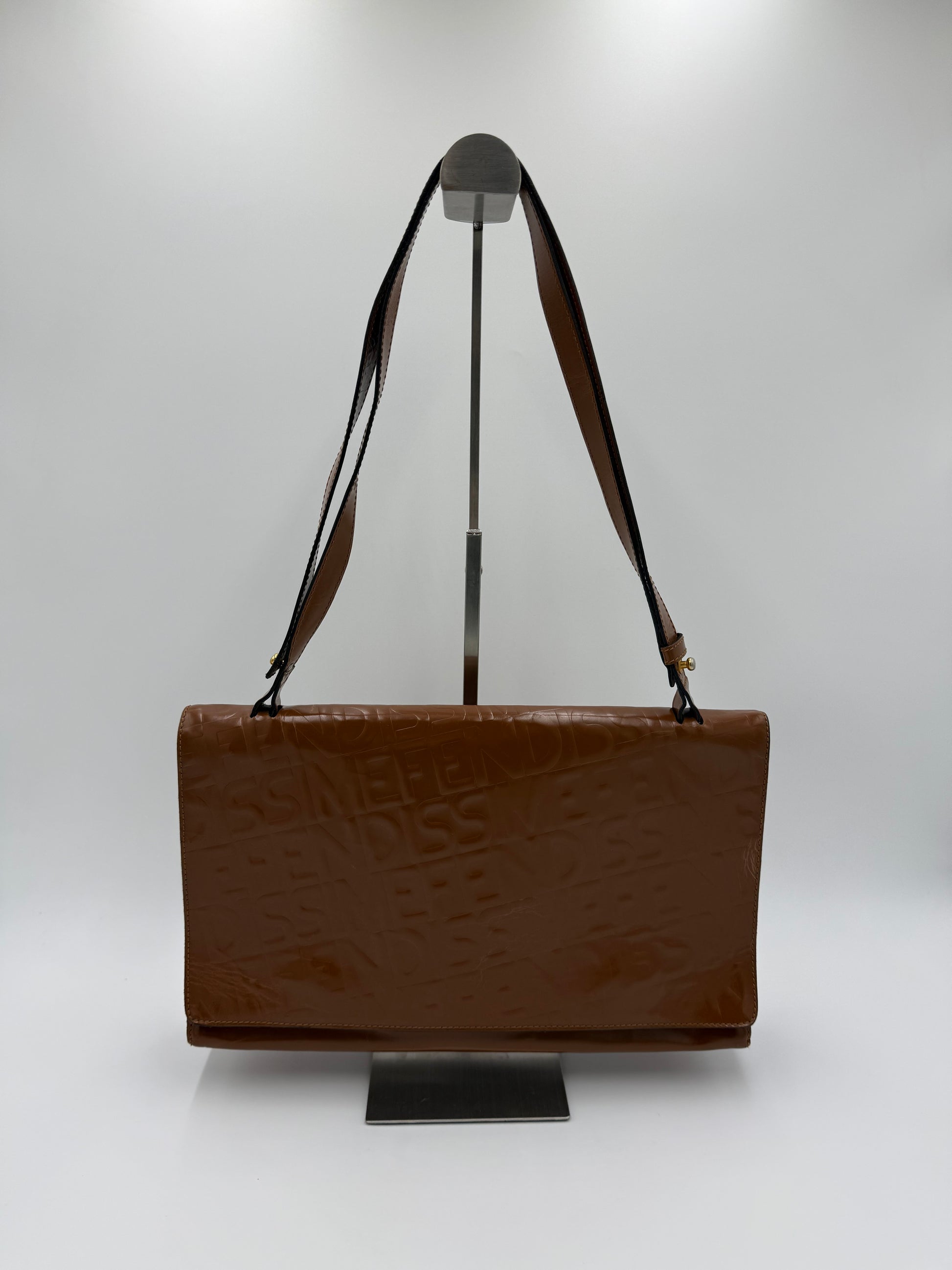 Fendissime by Fendi Borsa Vintage in Pelle Lucida Marrone - Pally Vintage Closet