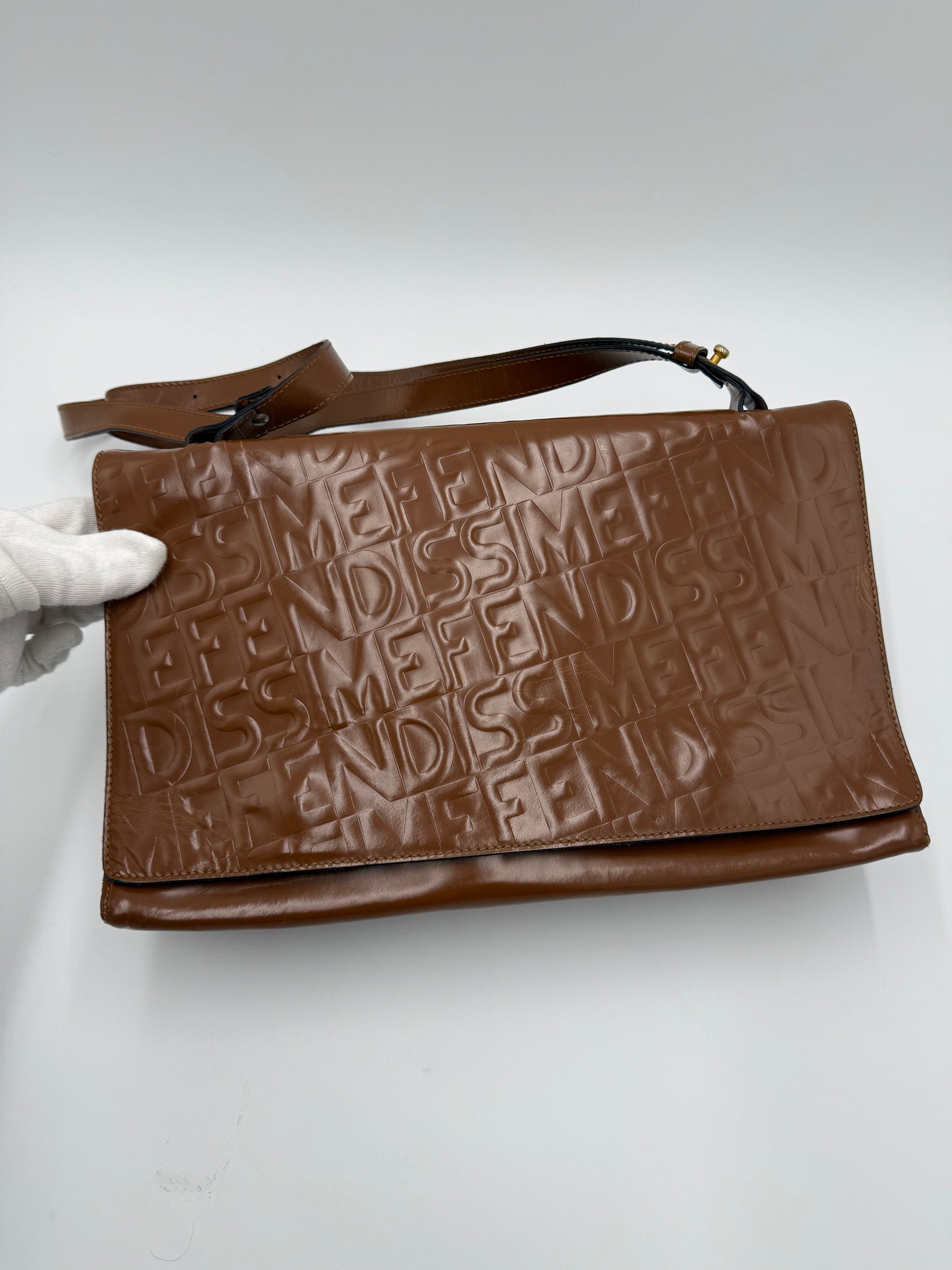 Fendissime by Fendi Borsa Vintage in Pelle Lucida Marrone - Pally Vintage Closet