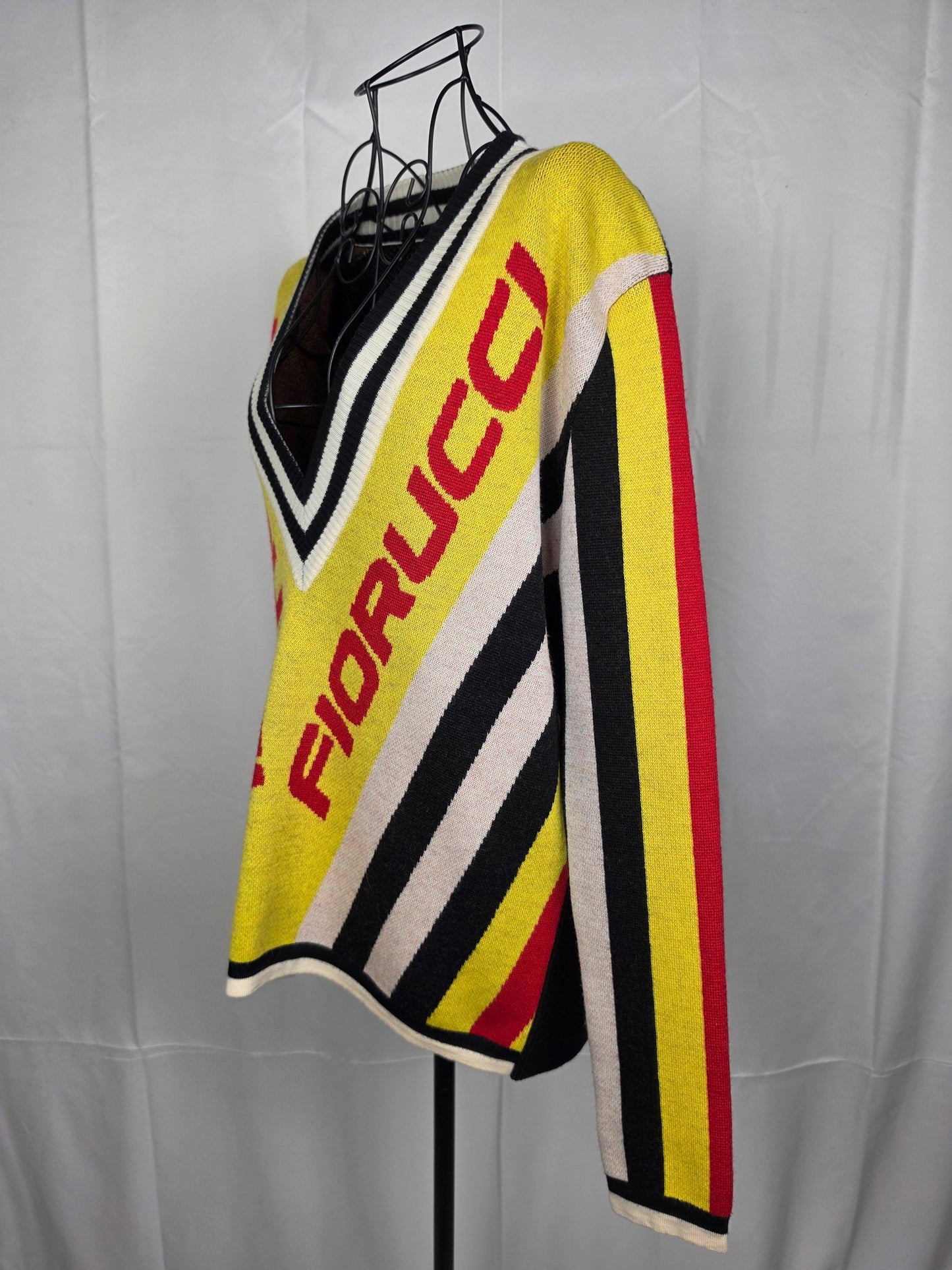 Fiorucci Maglione V-Neck Lana Multicolore - Pally Vintage Closet