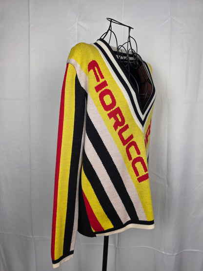 Fiorucci Maglione V-Neck Lana Multicolore - Pally Vintage Closet