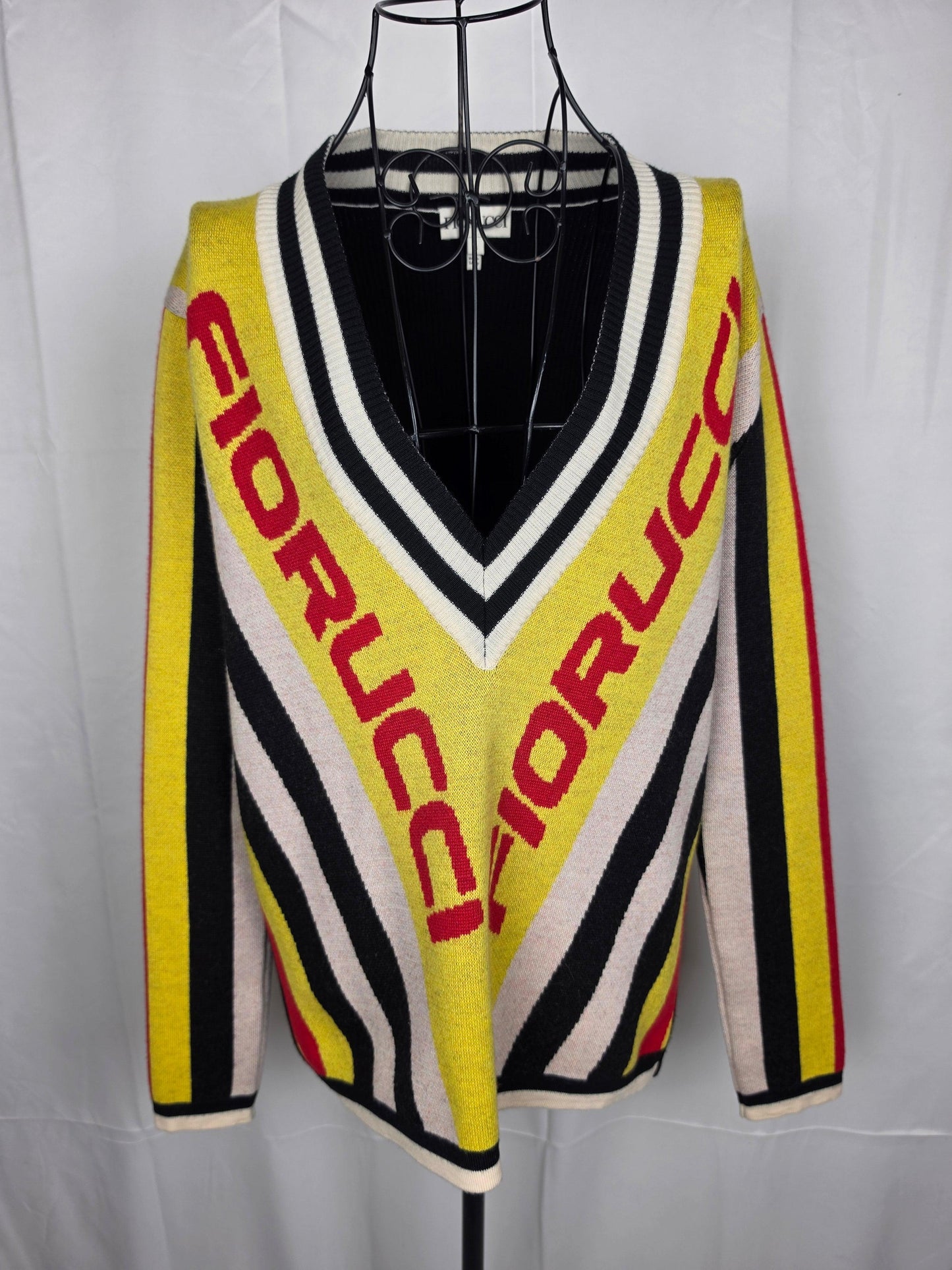 Fiorucci Maglione V-Neck Lana Multicolore - Pally Vintage Closet