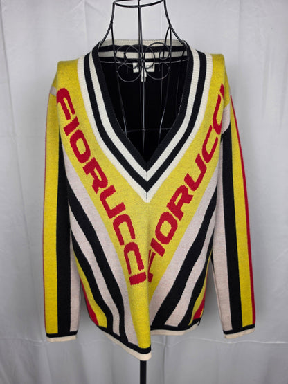 Fiorucci Maglione V-Neck Lana Multicolore - Pally Vintage Closet