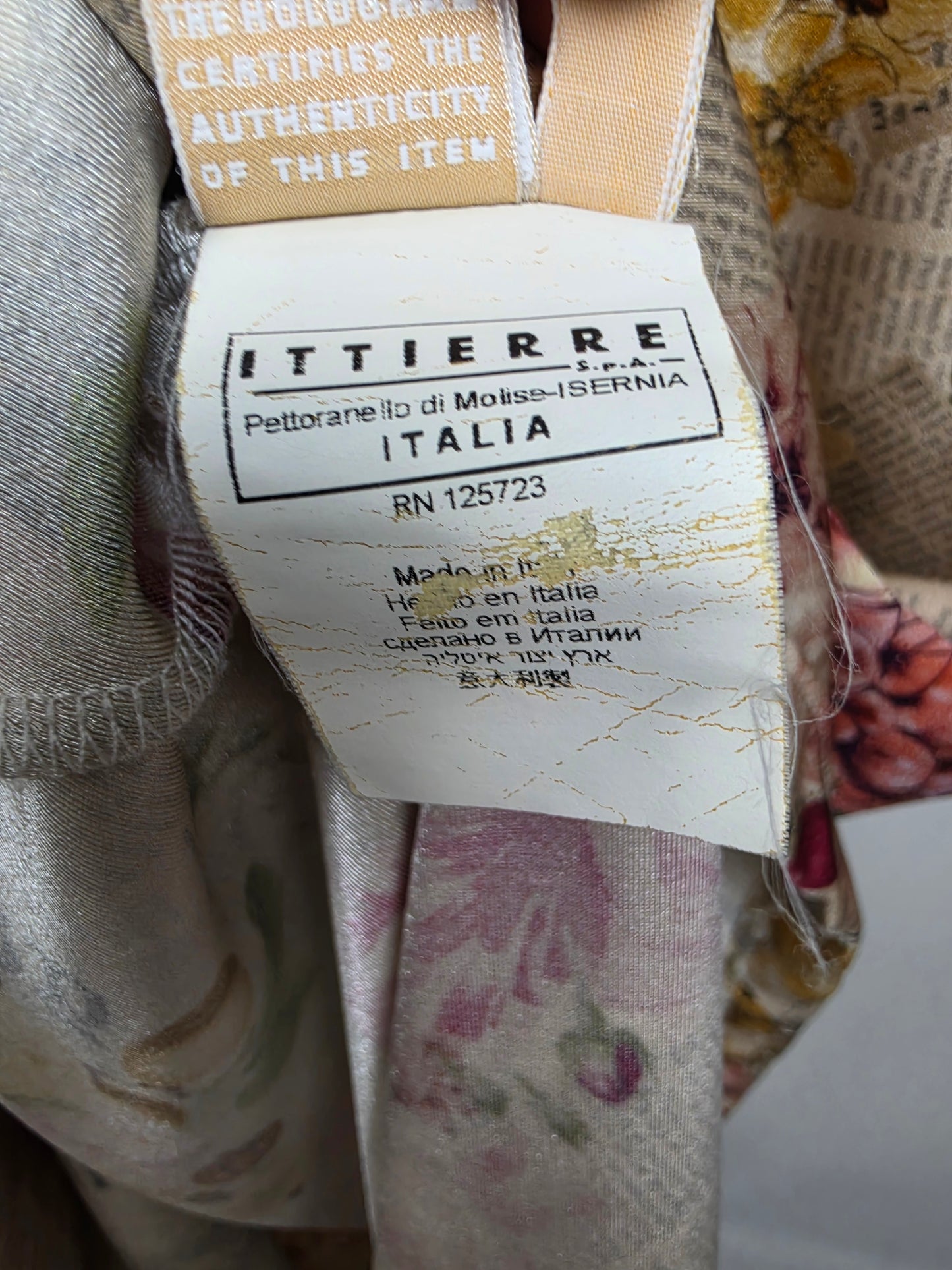Galliano Abito Lungo Vintage Stampa Gazette con Fiori Rosa - Pally Vintage Closet