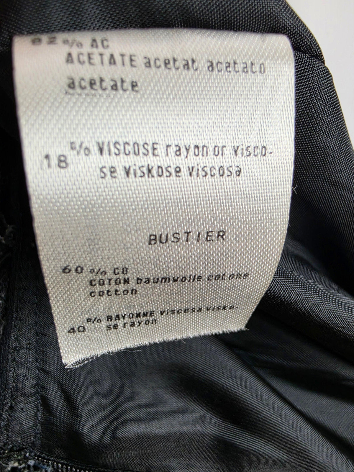 Georges Rech Abito Vintage Bustier Traforato e Gonna a Tubino Nero