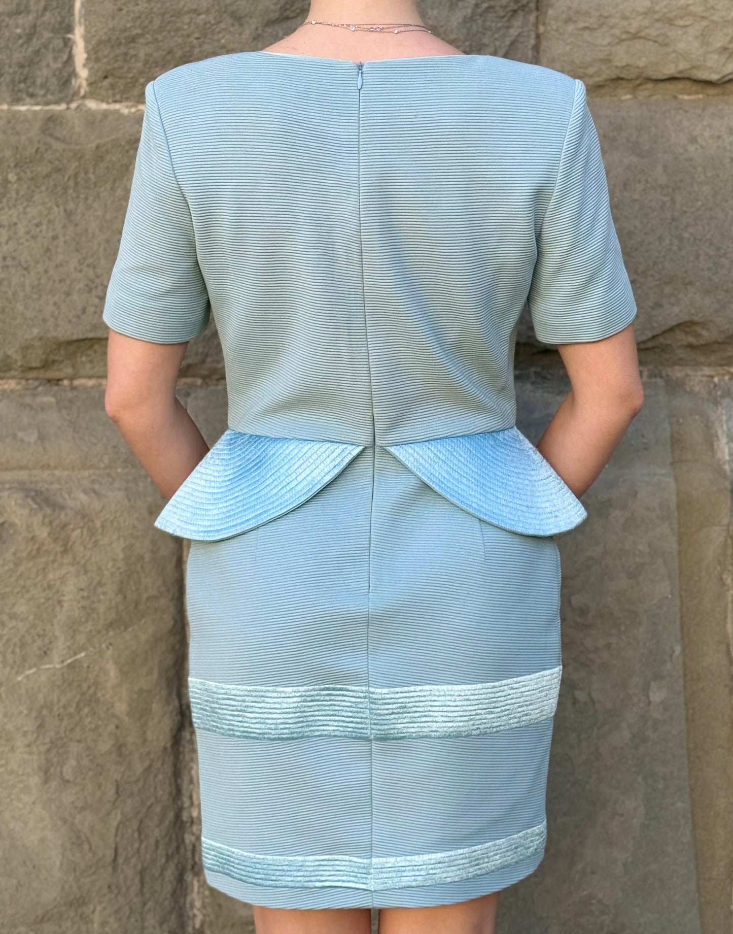 Gianfranco-Ferr-Abito-Vintage-Strutturato-Azzurro-Polvere-70397327507780 - Pally Vintage Closet