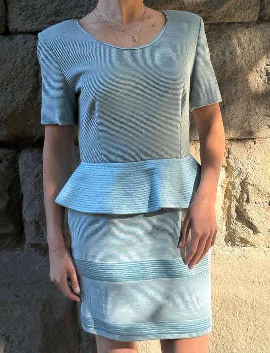 Gianfranco-Ferr-Abito-Vintage-Strutturato-Azzurro-Polvere-70397327606084 - Pally Vintage Closet
