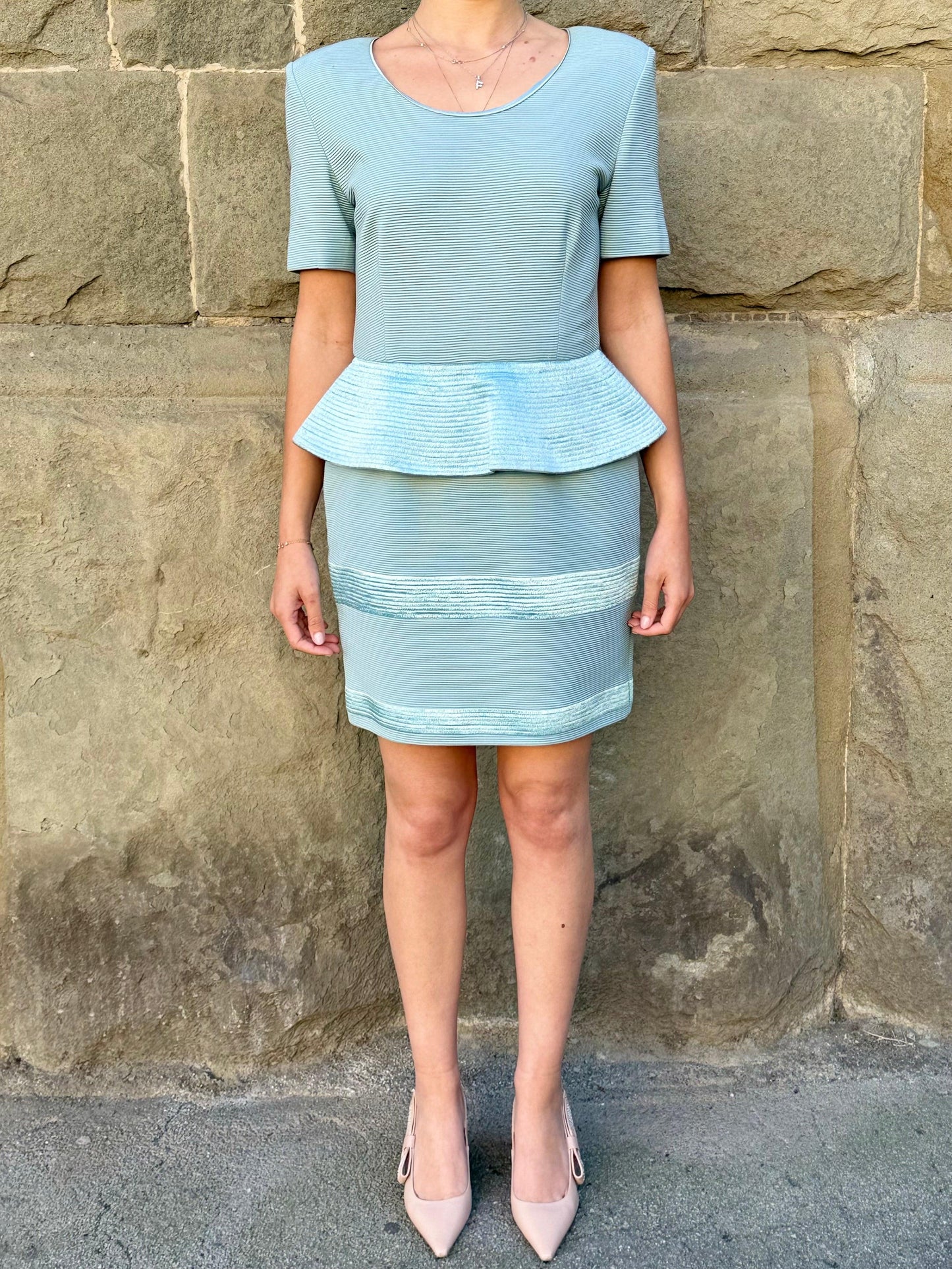 Gianfranco-Ferr-Abito-Vintage-Strutturato-Azzurro-Polvere-70397327638852 - Pally Vintage Closet