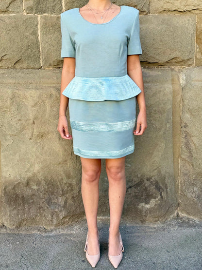 Gianfranco-Ferr-Abito-Vintage-Strutturato-Azzurro-Polvere-70397327638852 - Pally Vintage Closet