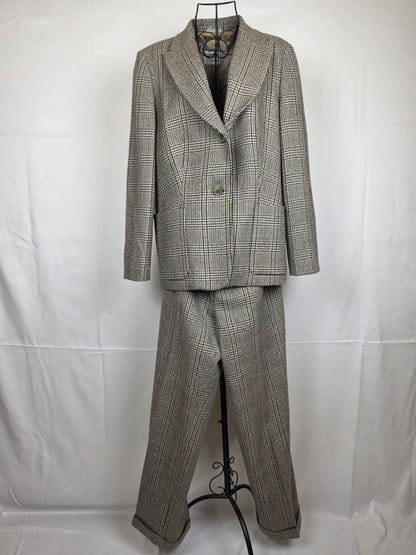Gianfranco-Ferr-Forma-Completo-Vintage-Lana-Vergine-a-Quadri-70263543464260 - Pally Vintage Closet