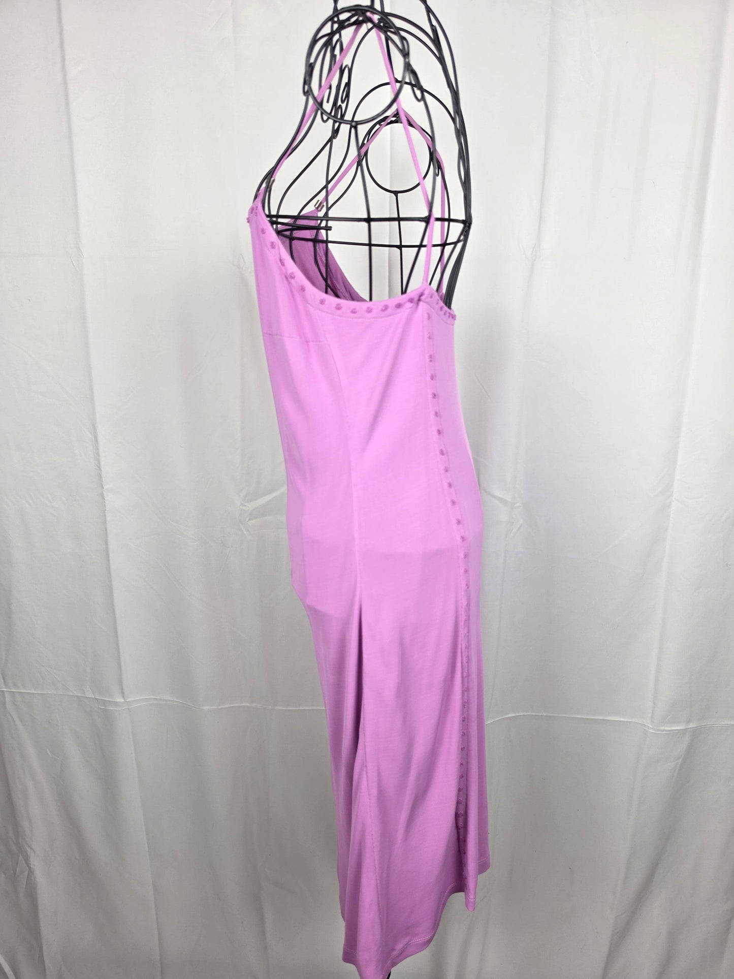 Gianni Versace Abito Vintage con Meduse e Bordi Ricamati Viola - Pally Vintage Closet