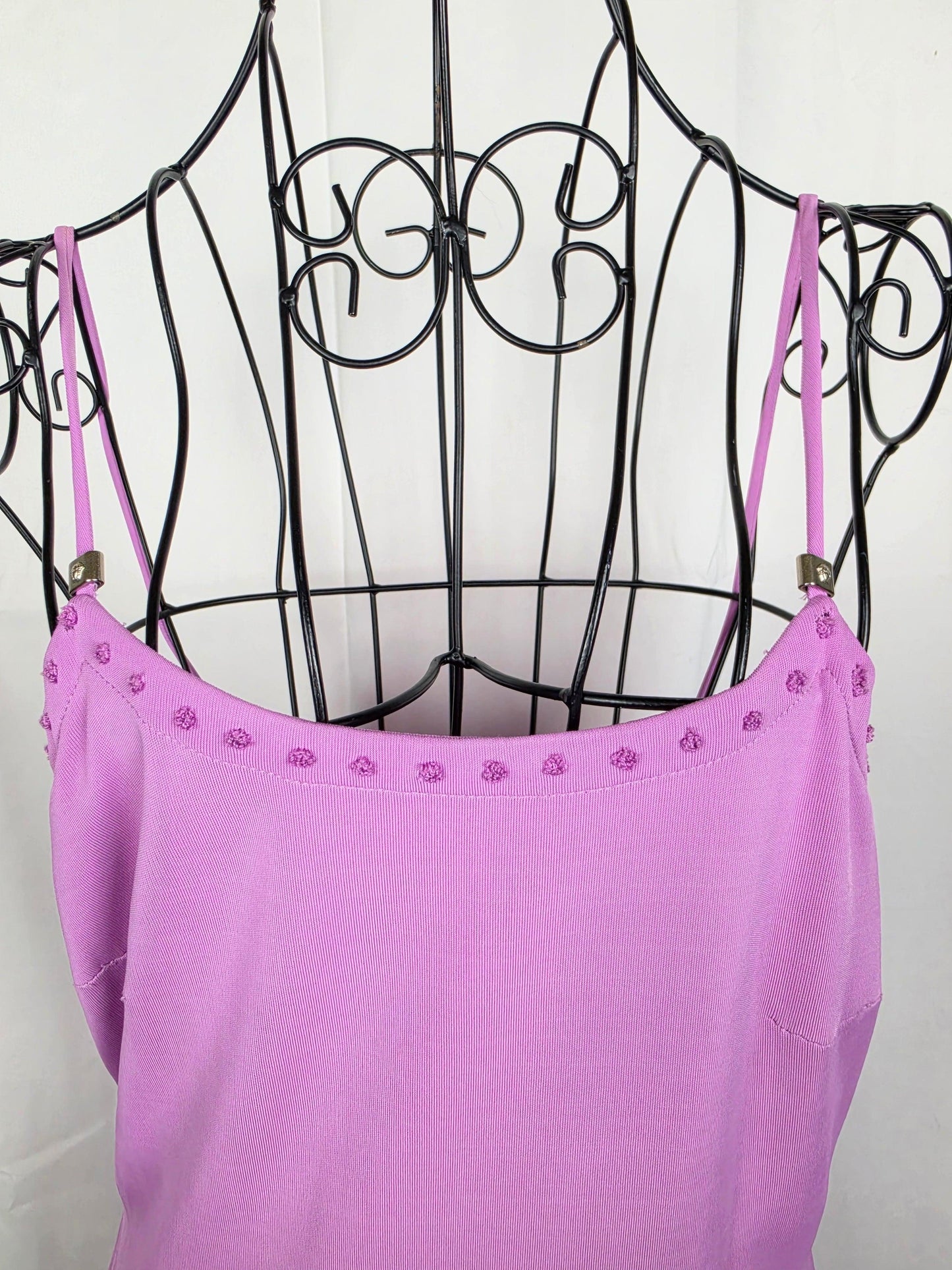Gianni Versace Abito Vintage con Meduse e Bordi Ricamati Viola - Pally Vintage Closet