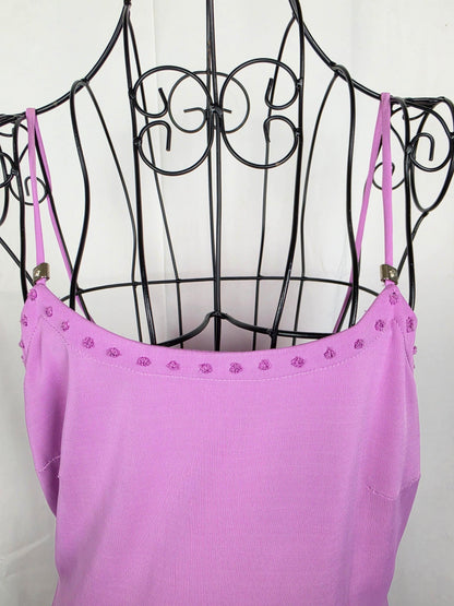 Gianni Versace Abito Vintage con Meduse e Bordi Ricamati Viola - Pally Vintage Closet