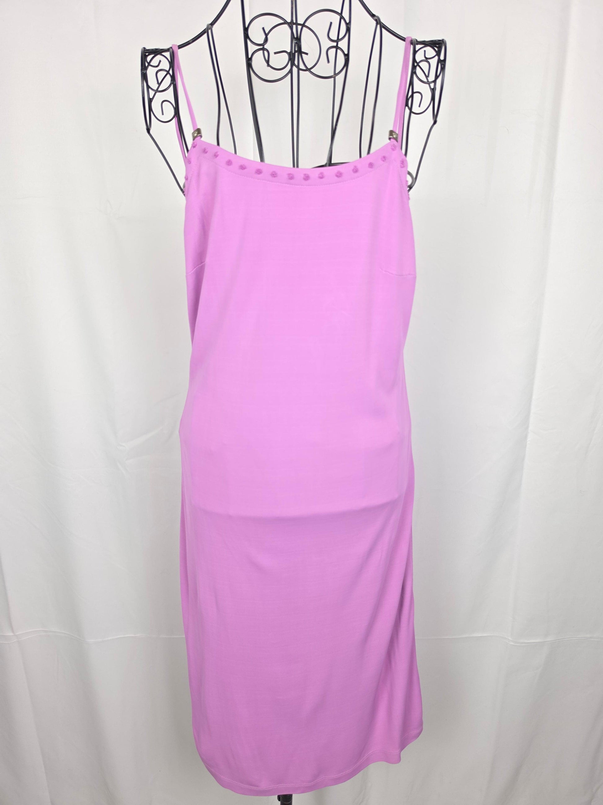Gianni Versace Abito Vintage con Meduse e Bordi Ricamati Viola - Pally Vintage Closet