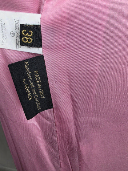 Gianni Versace Completo Vintage Abito e Soprabito in Tweed Bouclé Rosa Shimmer - Pally Vintage Closet