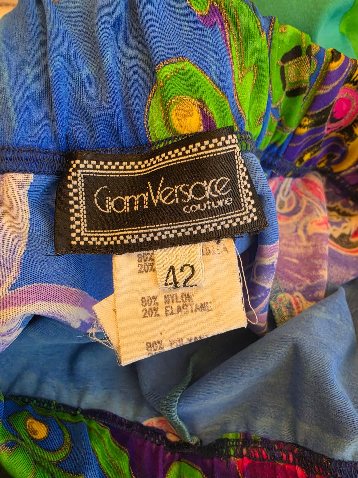 Gianni Versace Couture 1991 Set Vintage 3 Pezzi Pop Art e Baroque Multicolore - Pally Vintage Closet