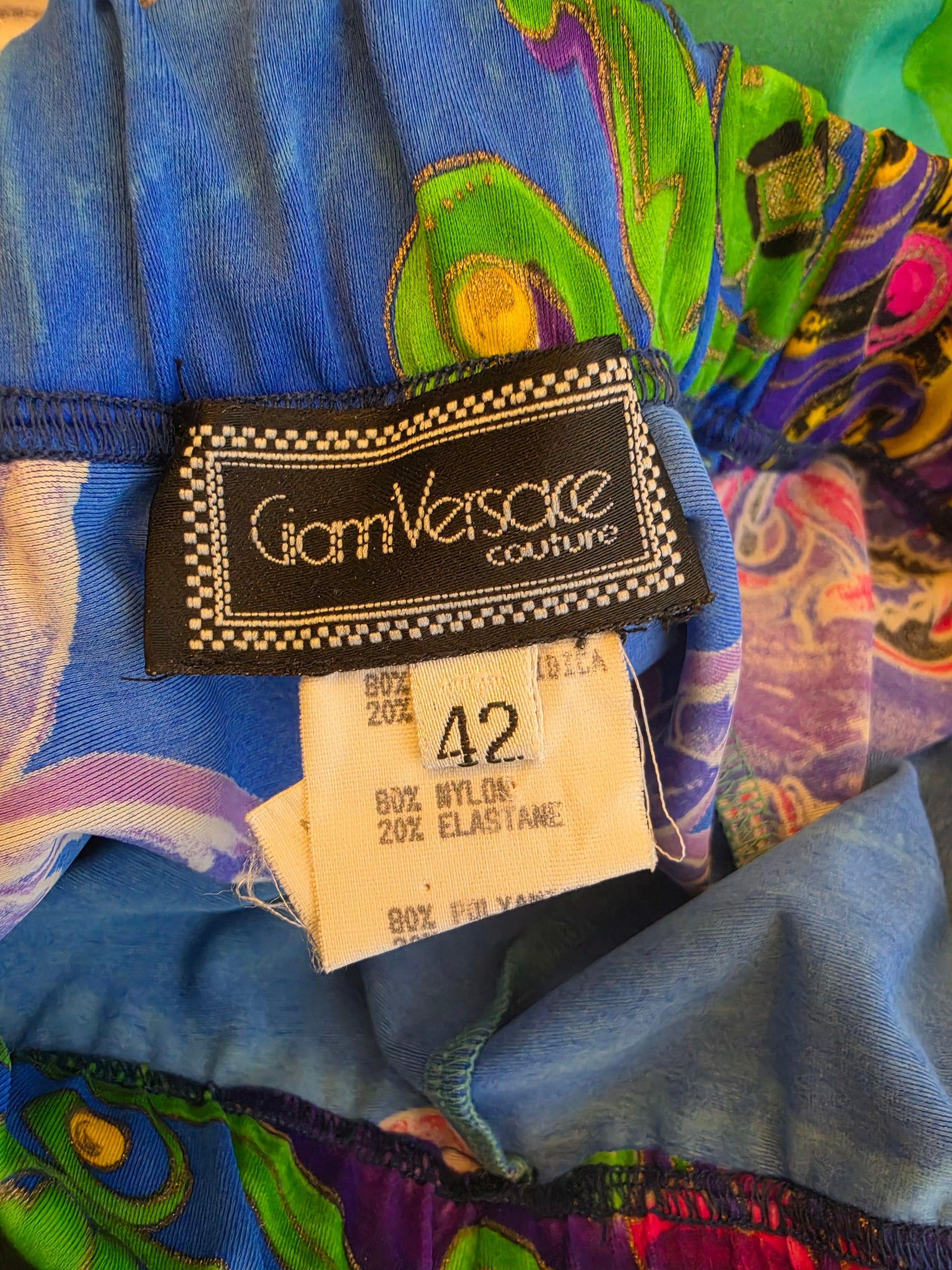 Gianni Versace Couture 1991 Set Vintage 3 Pezzi Pop Art e Baroque Multicolore - Pally Vintage Closet