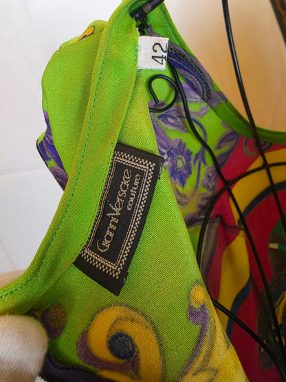 Gianni Versace Couture 1991 Set Vintage 3 Pezzi Pop Art e Baroque Multicolore - Pally Vintage Closet