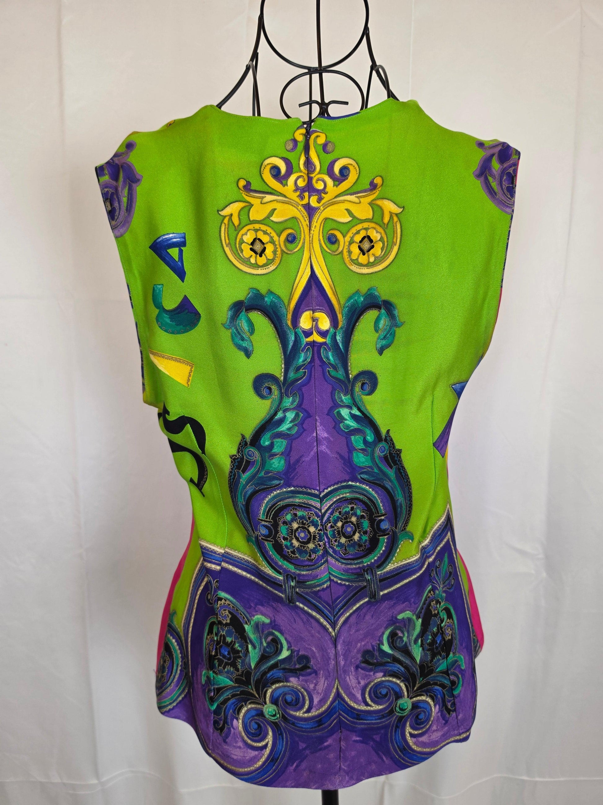 Gianni Versace Couture 1991 Set Vintage 3 Pezzi Pop Art e Baroque Multicolore - Pally Vintage Closet