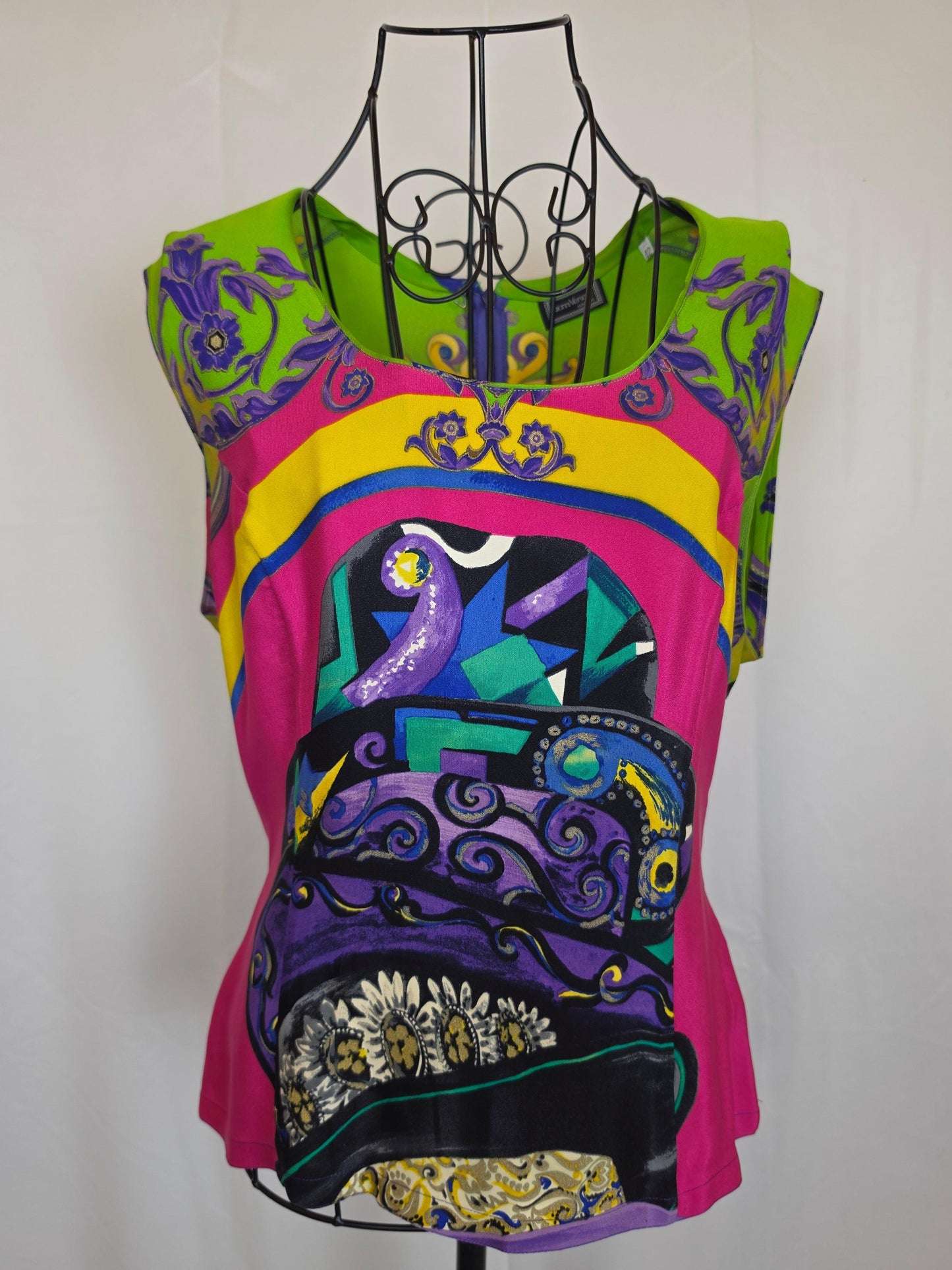 Gianni Versace Couture 1991 Set Vintage 3 Pezzi Pop Art e Baroque Multicolore - Pally Vintage Closet