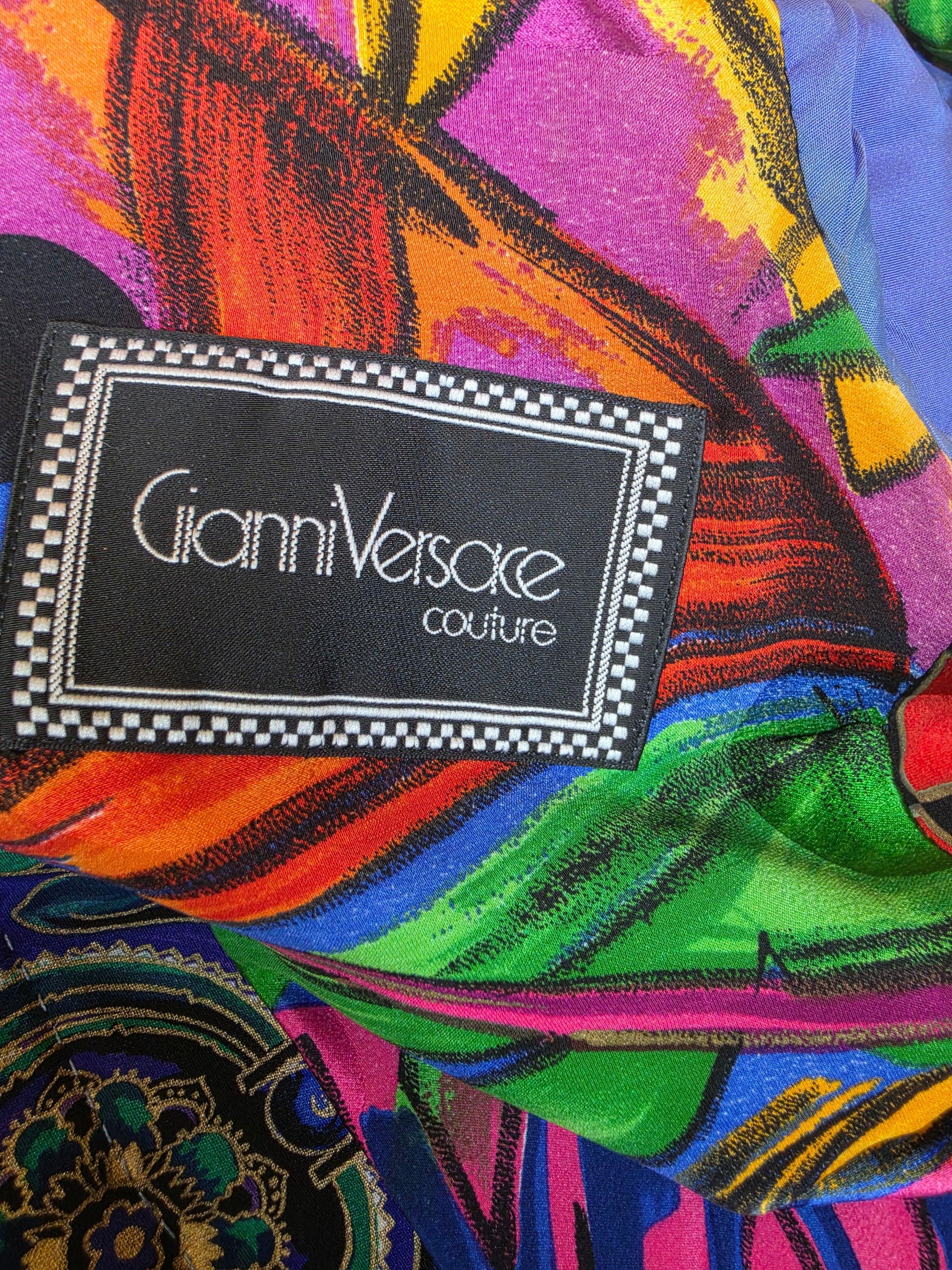 Gianni Versace Couture 1991 Set Vintage 3 Pezzi Pop Art e Baroque Multicolore - Pally Vintage Closet