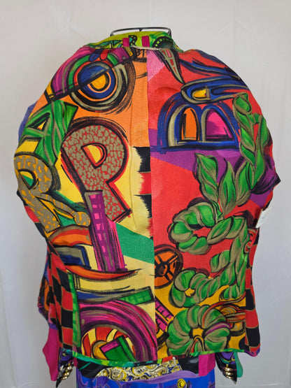 Gianni Versace Couture 1991 Set Vintage 3 Pezzi Pop Art e Baroque Multicolore - Pally Vintage Closet