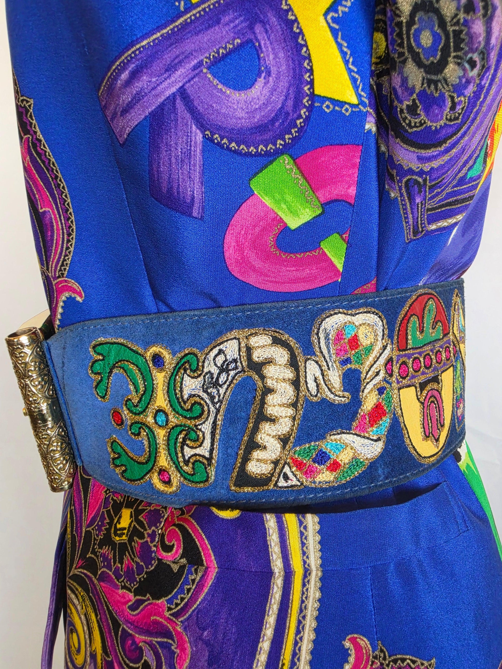 Gianni Versace Couture 1991 Set Vintage 3 Pezzi Pop Art e Baroque Multicolore - Pally Vintage Closet