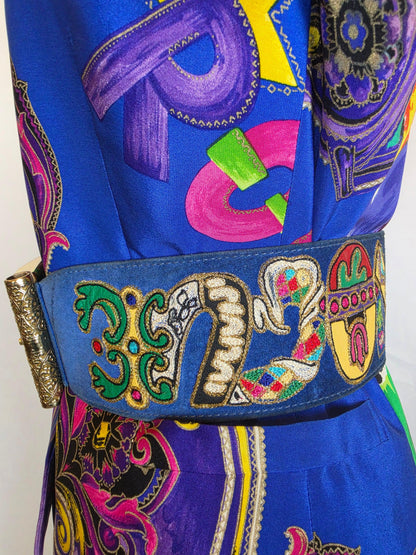 Gianni Versace Couture 1991 Set Vintage 3 Pezzi Pop Art e Baroque Multicolore - Pally Vintage Closet
