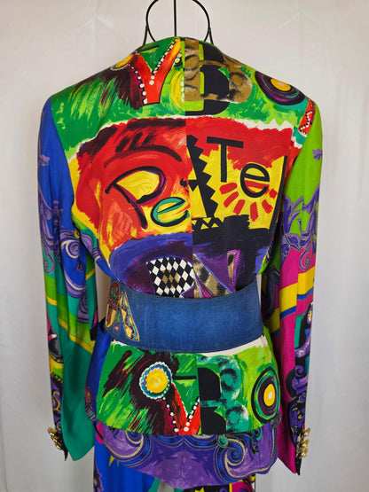 Gianni Versace Couture 1991 Set Vintage 3 Pezzi Pop Art e Baroque Multicolore - Pally Vintage Closet