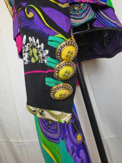 Gianni Versace Couture 1991 Set Vintage 3 Pezzi Pop Art e Baroque Multicolore - Pally Vintage Closet