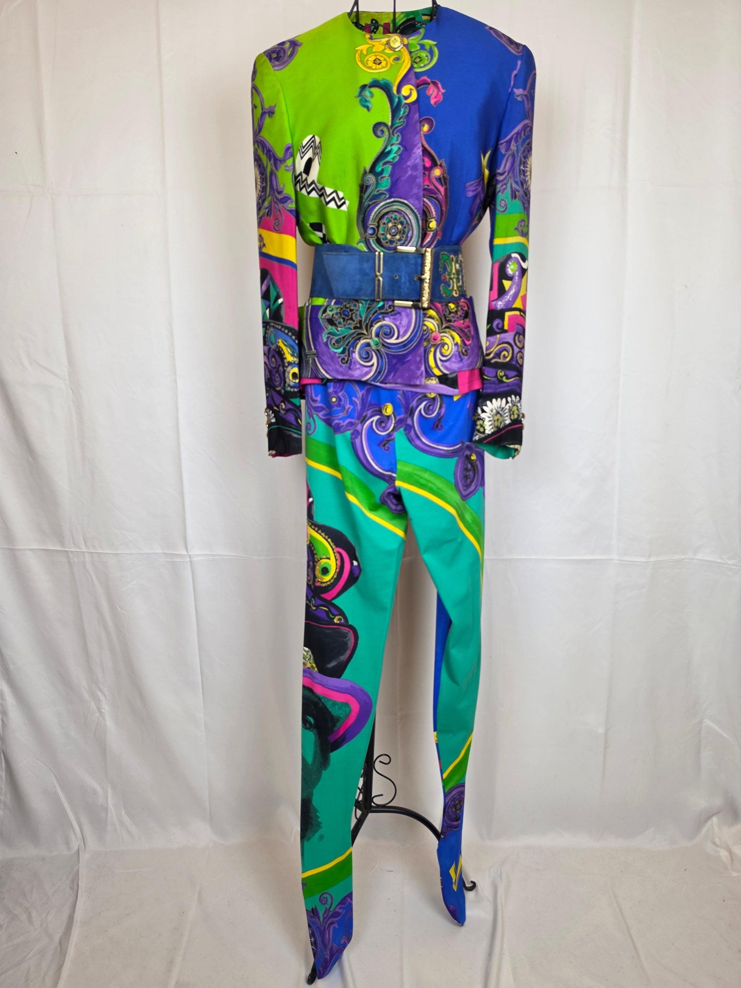 Gianni Versace Couture 1991 Set Vintage 3 Pezzi Pop Art e Baroque Multicolore - Pally Vintage Closet