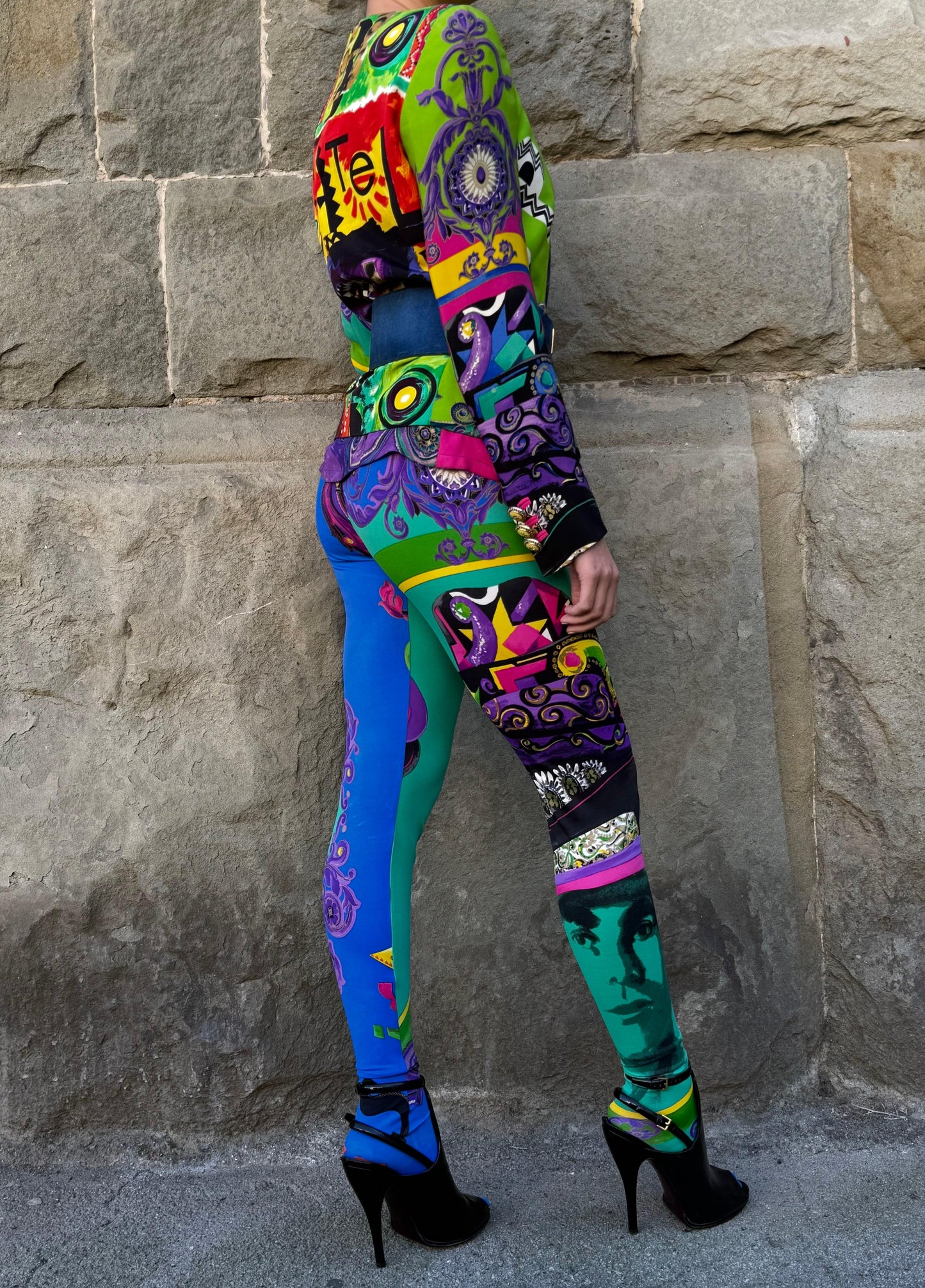 Gianni Versace Couture 1991 Set Vintage 3 Pezzi Pop Art e Baroque Multicolore - Pally Vintage Closet