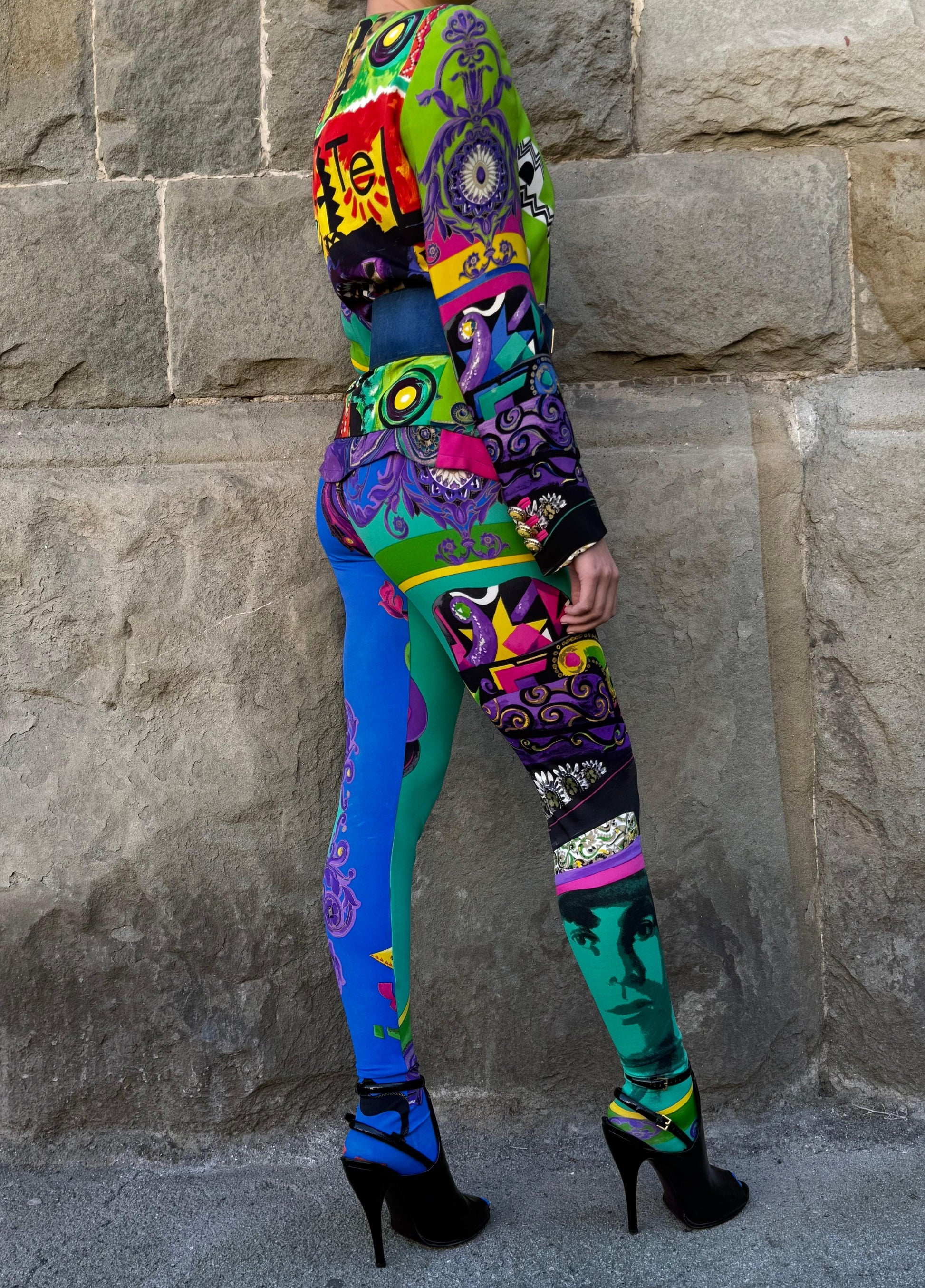 Gianni Versace Couture 1991 Set Vintage 3 Pezzi Pop Art e Baroque Multicolore - Pally Vintage Closet
