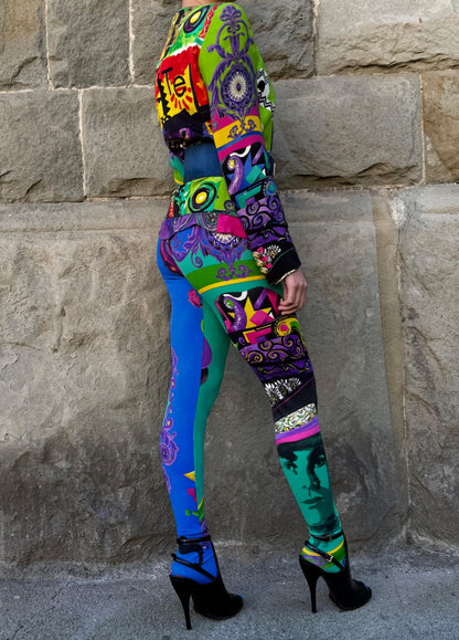 Gianni Versace Couture 1991 Set Vintage 3 Pezzi Pop Art e Baroque Multicolore - Pally Vintage Closet