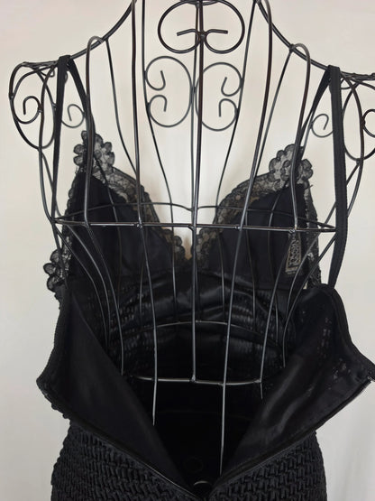Gianni-Versace-Couture-Abito-Bustier-d-Archivio-1993-in-Pizzo-e-Maglia-Nero-70263559192900 - Pally Vintage Closet