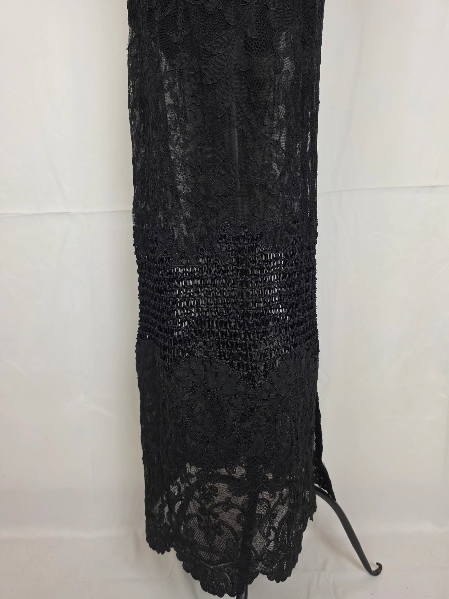 Gianni-Versace-Couture-Abito-Bustier-d-Archivio-1993-in-Pizzo-e-Maglia-Nero-70263559291204 - Pally Vintage Closet