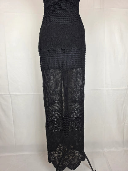 Gianni-Versace-Couture-Abito-Bustier-d-Archivio-1993-in-Pizzo-e-Maglia-Nero-70263559389508 - Pally Vintage Closet