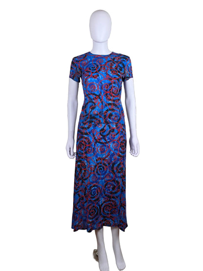 Gianni Versace Couture Completo Vintage con Stampa a Spirali Blu - Pally Vintage Closet