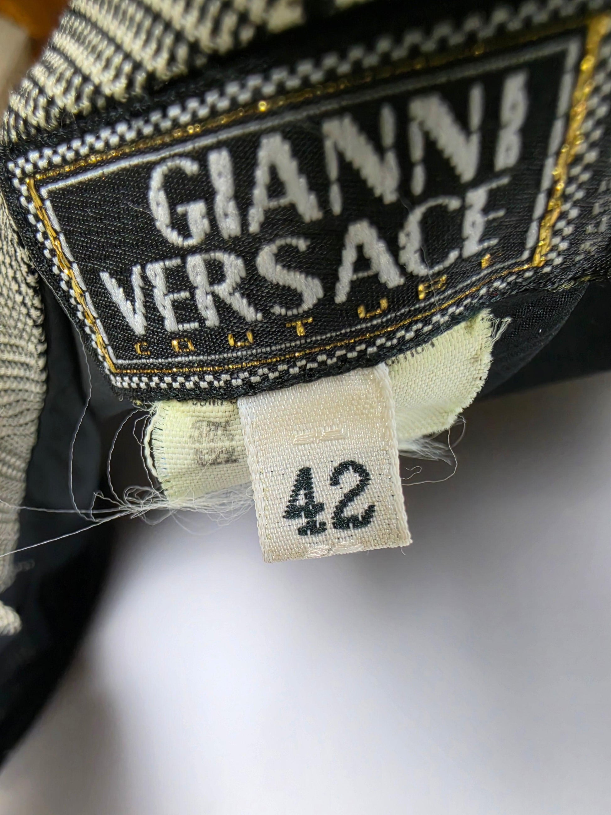 Gianni Versace Couture Miniabito Vintage 1998 in Misto Seta e Lana Grigio - Pally Vintage Closet