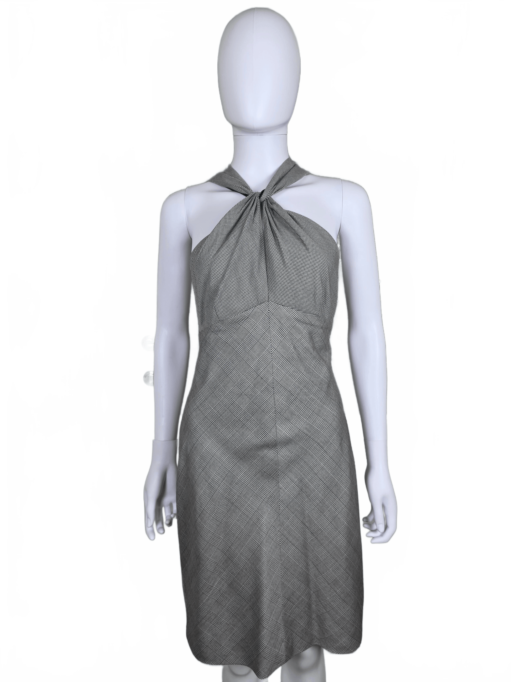 Gianni Versace Couture Miniabito Vintage 1998 in Misto Seta e Lana Grigio - Pally Vintage Closet