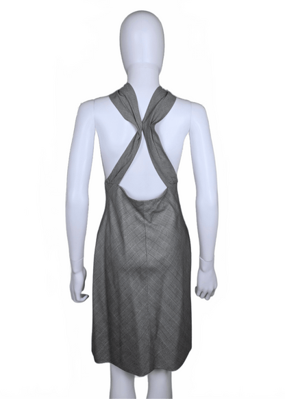 Gianni Versace Couture Miniabito Vintage 1998 in Misto Seta e Lana Grigio - Pally Vintage Closet