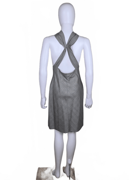 Gianni Versace Couture Miniabito Vintage 1998 in Misto Seta e Lana Grigio - Pally Vintage Closet