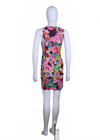 Gianni Versace Couture Miniabito Vintage a Stampa Floreale Psichedelica - Pally Vintage Closet