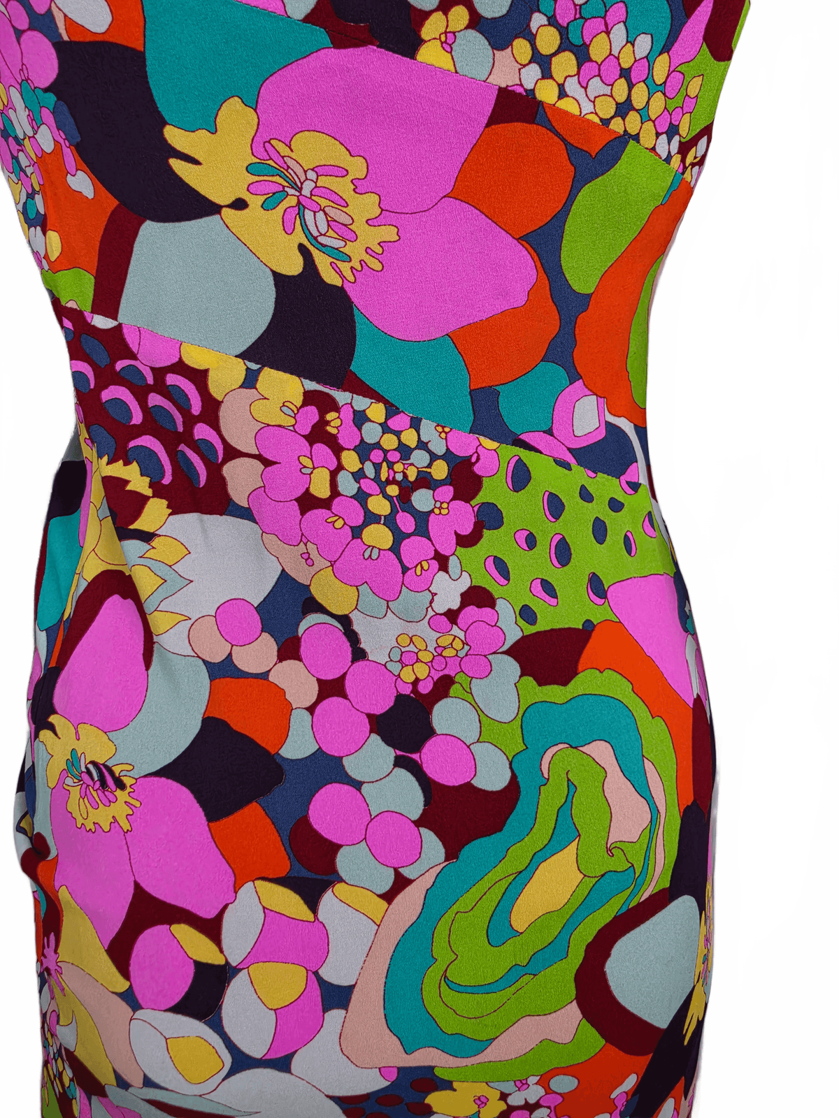 Gianni Versace Couture Miniabito Vintage a Stampa Floreale Psichedelica - Pally Vintage Closet