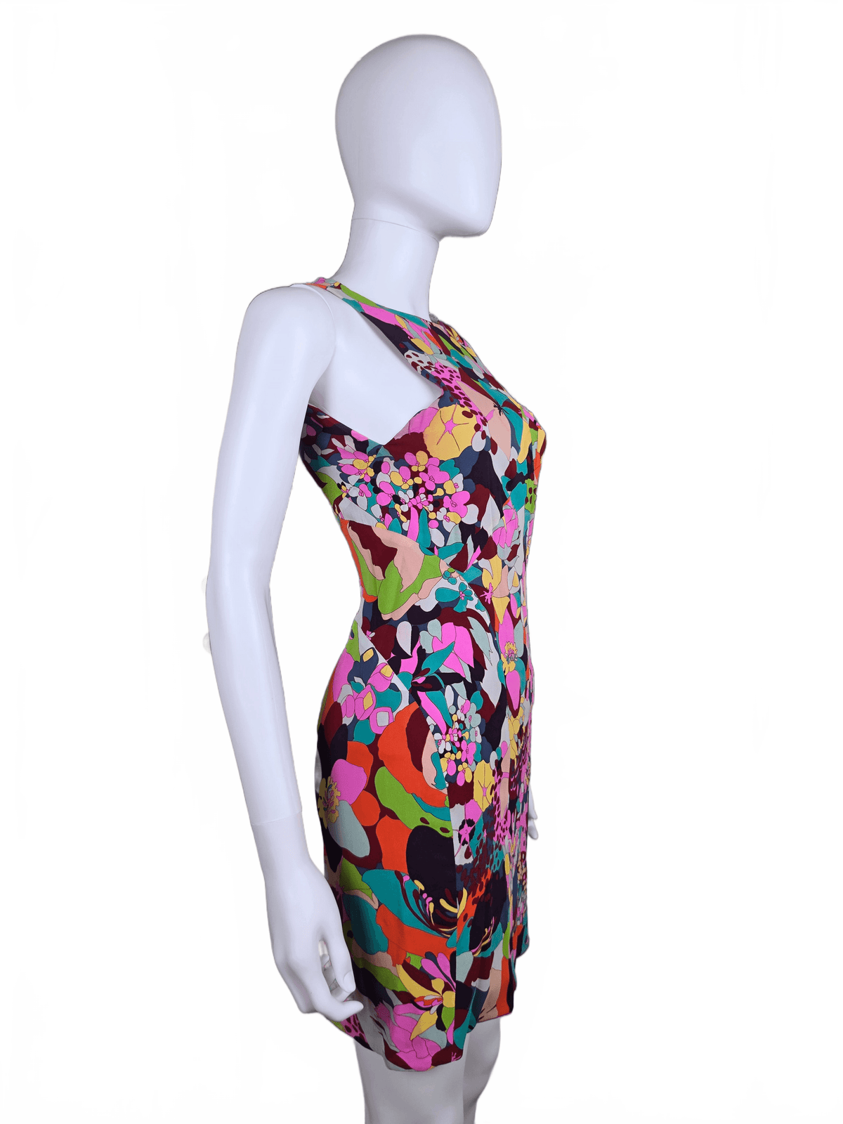 Gianni Versace Couture Miniabito Vintage a Stampa Floreale Psichedelica - Pally Vintage Closet