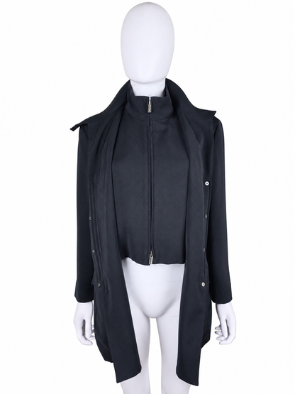 Giorgio Armani Cappotto Vintage con Collo Alto Nero - Pally Vintage Closet