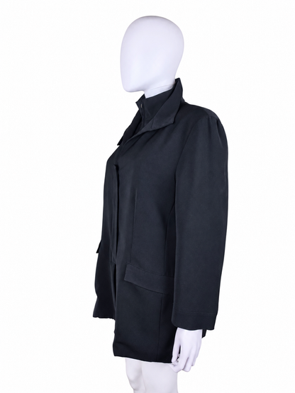 Giorgio Armani Cappotto Vintage con Collo Alto Nero - Pally Vintage Closet