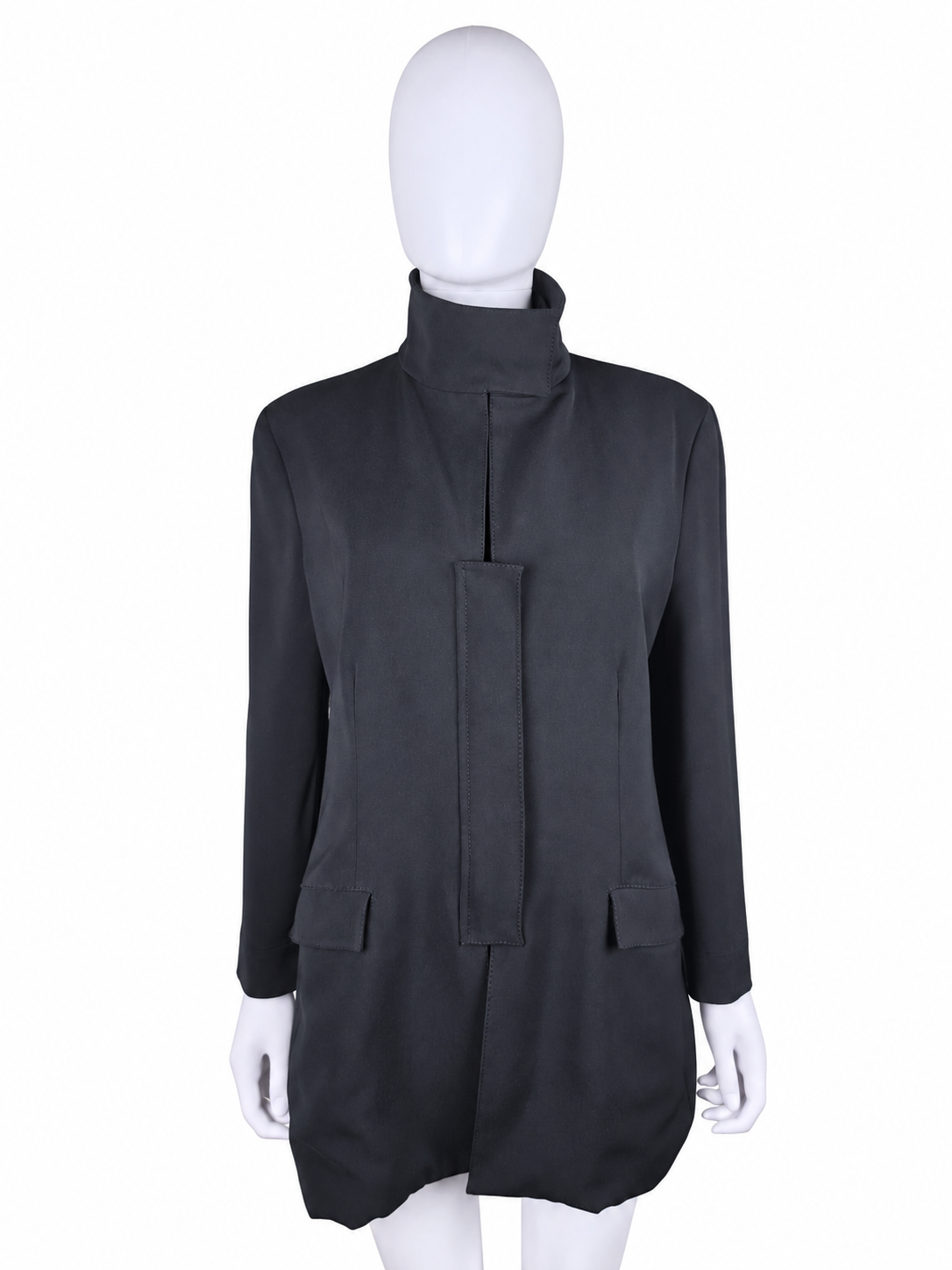 Giorgio Armani Cappotto Vintage con Collo Alto Nero - Pally Vintage Closet