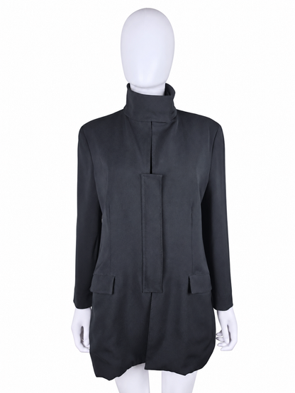 Giorgio Armani Cappotto Vintage con Collo Alto Nero - Pally Vintage Closet