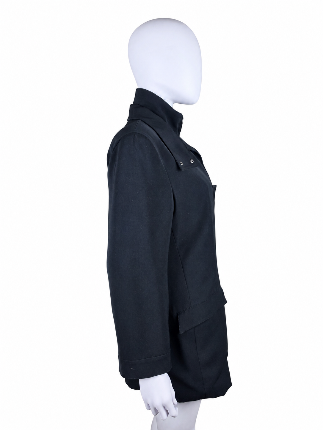 Giorgio Armani Cappotto Vintage con Collo Alto Nero - Pally Vintage Closet